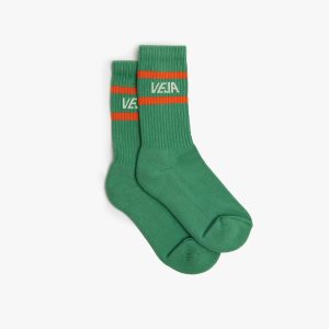 ICONIC SOCKS COTTON GREEN WHITE ORANGE