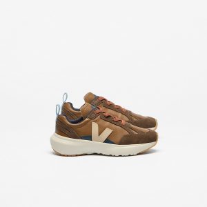CANARY ELASTIC LACES LEATHER VEJA X BONPOINT BROWN ALMOND