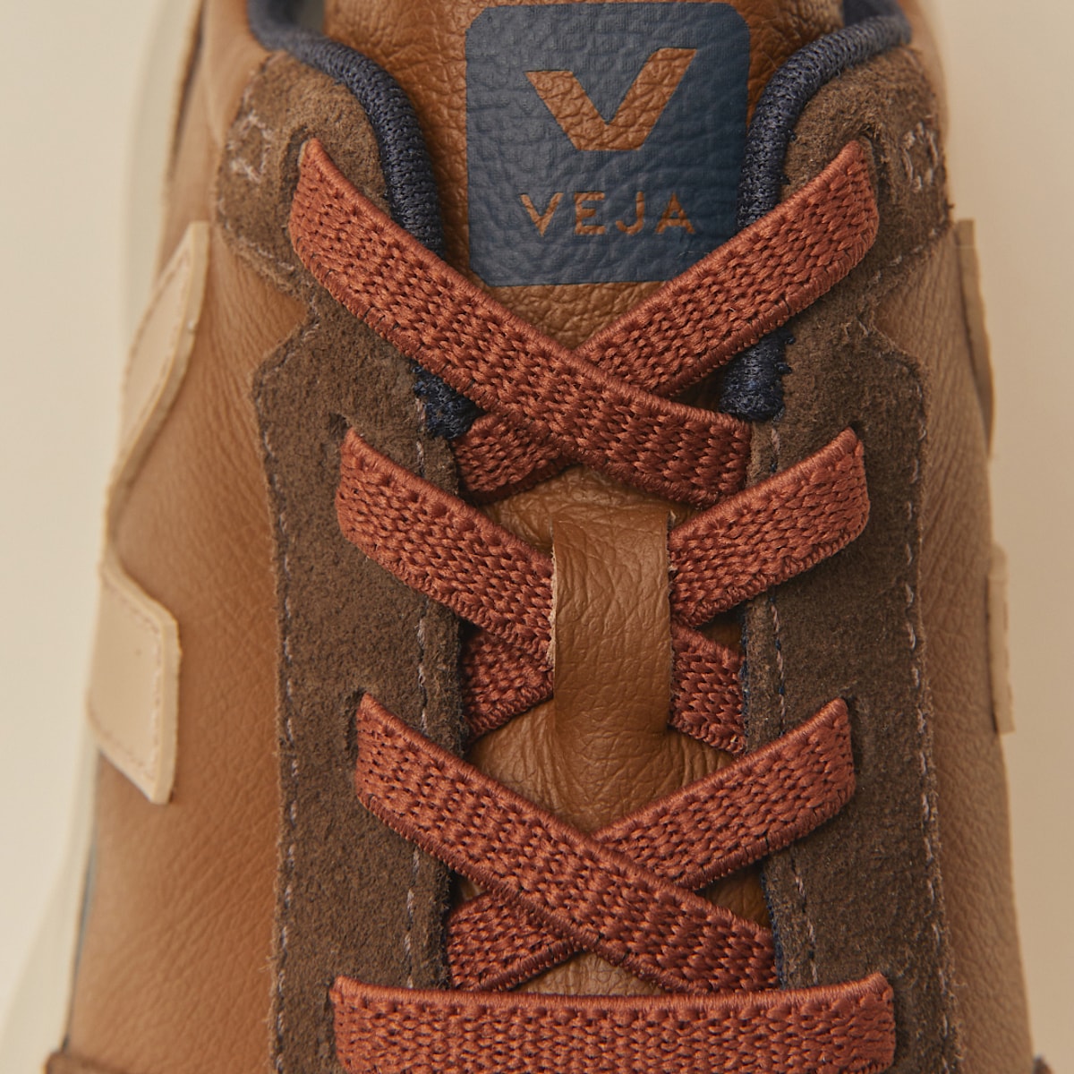 CANARY ELASTIC LACES LEATHER VEJA X BONPOINT BROWN ALMOND - Image 4