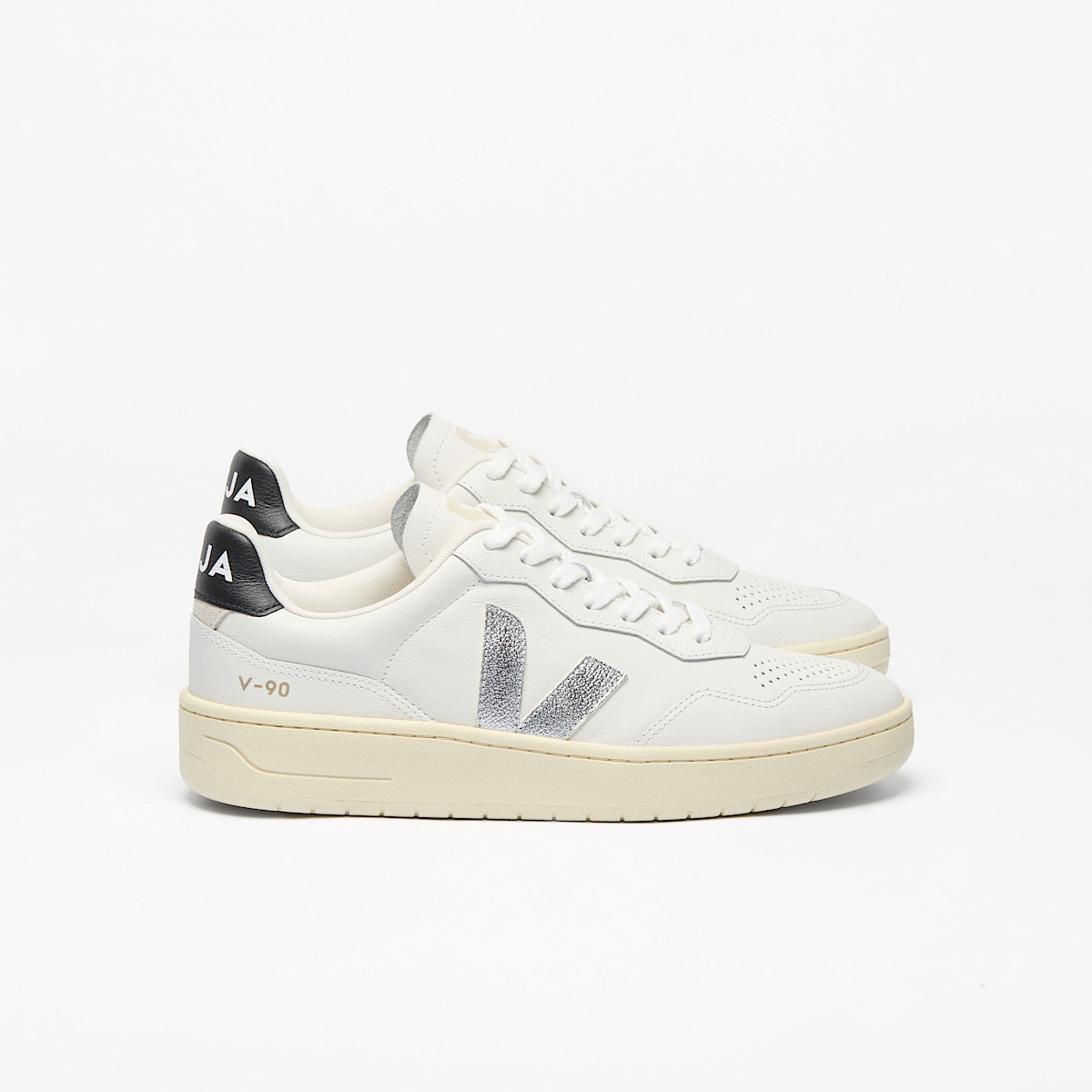 V-90 LEATHER WHITE SILVER BLACK