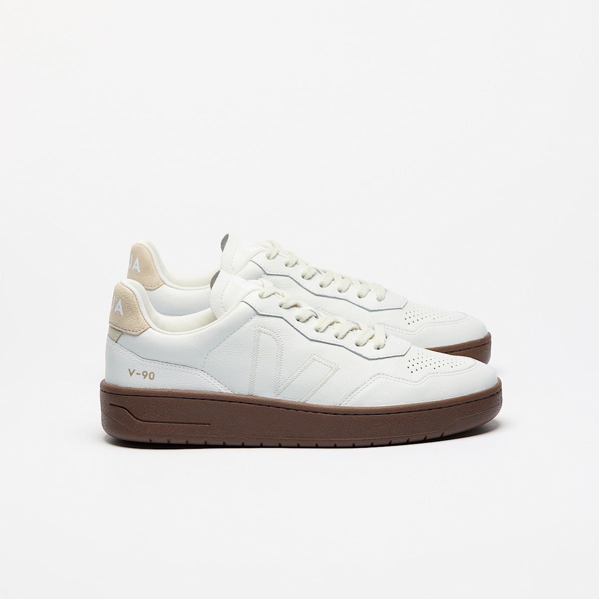 V-90 LEATHER WHITE PIERRE ALMOND